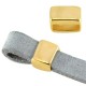 DQ Metal slider for 10mm flat leather / cord Gold